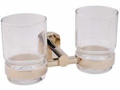 Двойной стакан для зубных щеток Qtap Liberty золото (QTLIBORO1155)