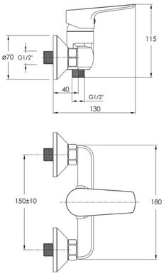 Змішувач для душу Imprese MODUS (f03308201SR)