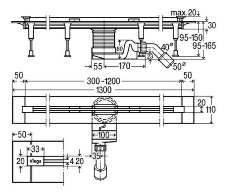 Декоративная накладка Viega Advantix Wall Drain Vario черная (736583)