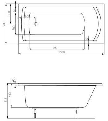 Ванна Roca Linea 150х70 см (A24T010000)