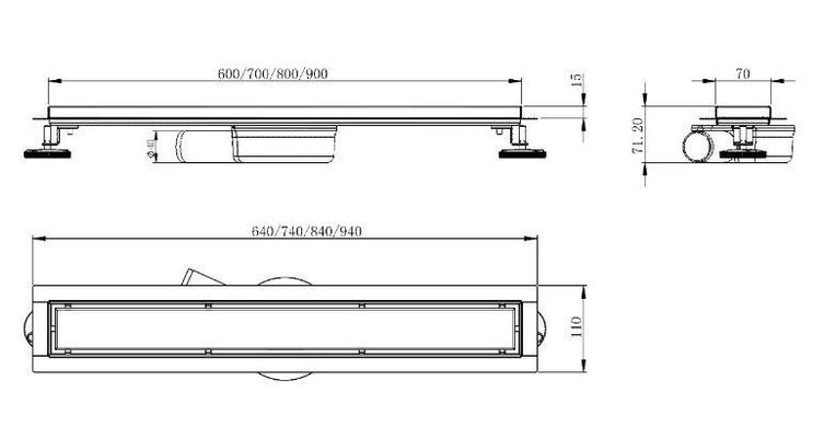 Лінійний трап Volle MASTER LINEA Brisa 70 см (9046.211114)