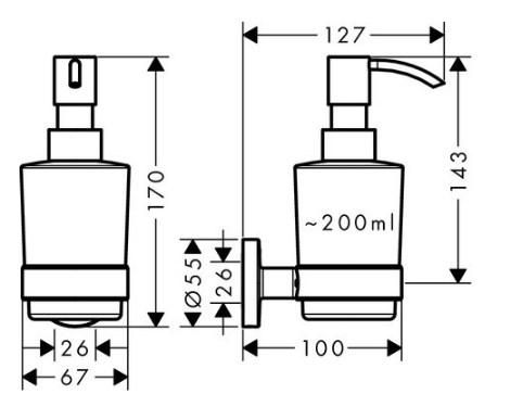 Дозатор для жидкого мыла Hansgrohe Logis (41714000)