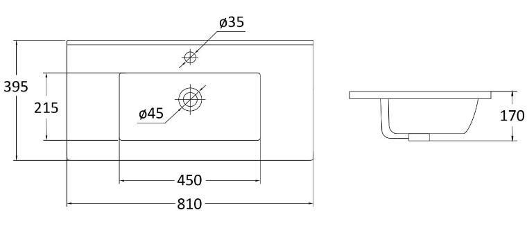 Комплект тумба с раковиной и зеркальным шкафом RJ Atlant 80 см дуб (RJ02801OK)