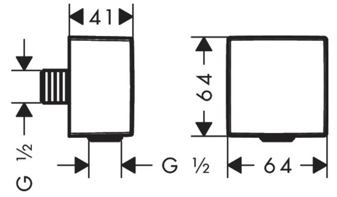 Шланговое подсоединение Hansgrohe FIXFIT Square черное матовое (26455670)