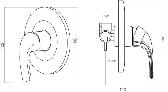 Змішувач для душу прихованого монтажу AM.PM Sense (F7575000)