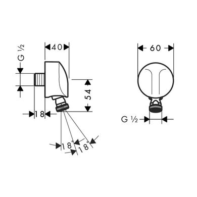 Шланговое подсоединение Hansgrohe Fixfit Е (27505000)