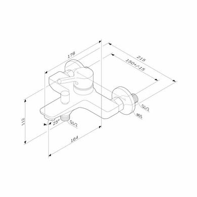 Змішувач для ванни AM.PM X-Joy S білий (F85B10033)