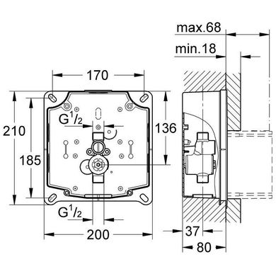 Встроенная часть для писсуара Grohe Rapido UMB (38787000)