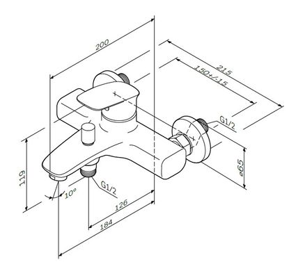 Змішувач для ванни AM.PM Spirit 2.1 (F71A10000)