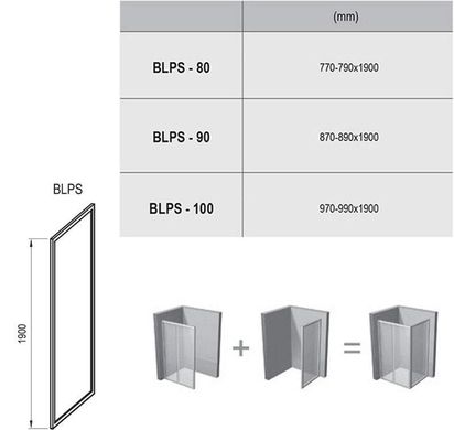 Неподвижная стенка Ravak Blix 100 см BLPS-100 полированный алюминий+transparent (9BHA0C00Z1)