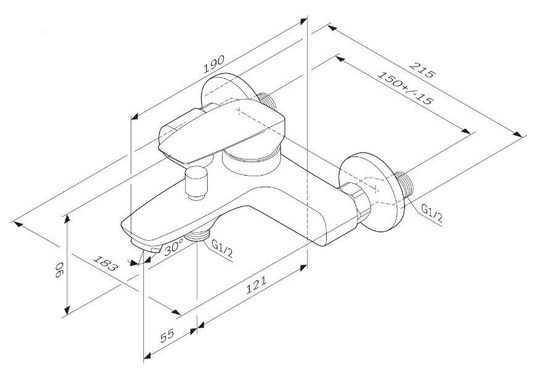 Змішувач для ванни AM.PM Tender (F45E10000)