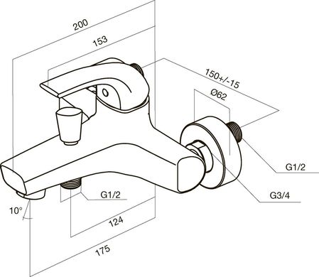 Змішувач для ванни AM.PM Sense (F7510000)