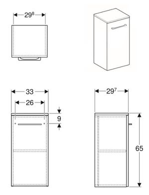 Тумба Geberit SELNOVA SQUARE 33 см (501.272.00.1)