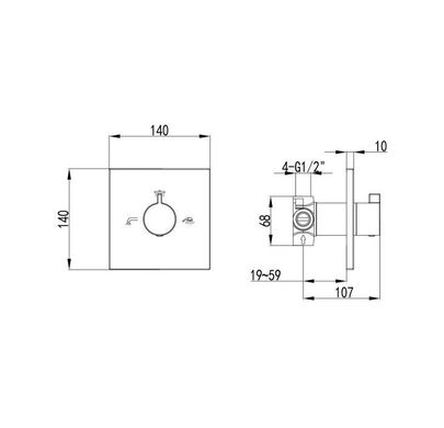 Запорный вентиль на 3 потребителя Imprese Zamek (VR-151032)