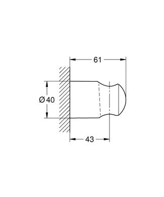 Настінний тримач ручного душу Grohe QuickFix Vitalio Universal Black чорний матовий (279582430)