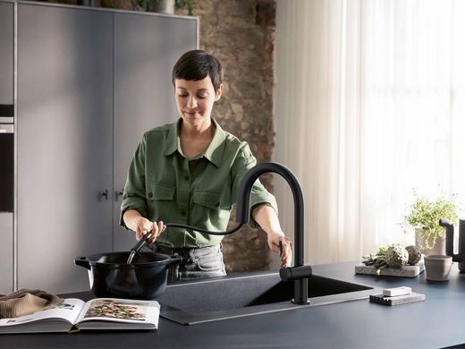 Змішувач для кухні Hansgrohe Aqittura M91 FilterSystem чорний (76803670)