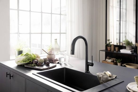 Змішувач для кухні Hansgrohe Aqittura M91 FilterSystem чорний (76803670)