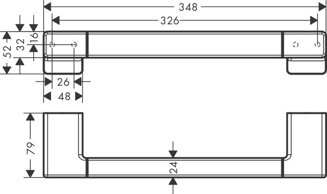 Поручень для ванни Hansgrohe AddStoris шліфований чорний хром (41744340)