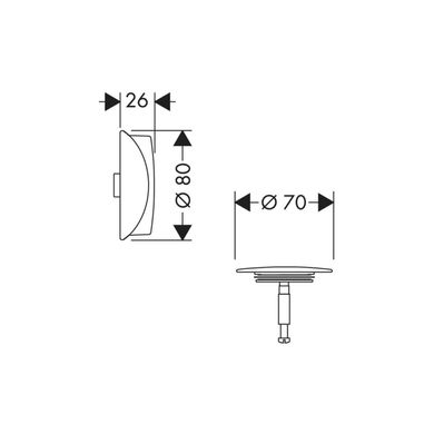 Зовнішня частина для злив-переливу Hansgrohe Flexaplus (58185000)