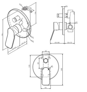 Змішувач для ванни прихованого монтажу AM.PM X-Joy (F85A45000)