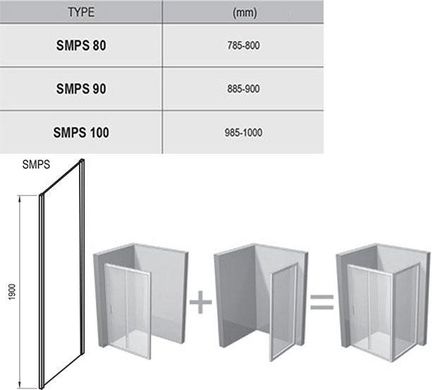 Нерухома стінка Ravak Smartline 100 см SMPS-100 L хром + transparent (9SLA0A00Z1)