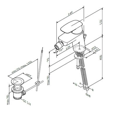 Смеситель для биде AM.PM Spirit 2.0 (F71A83100)