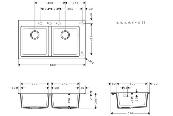 Кухонна мийка Hansgrohe S510-F770 чорний графіт (43316170)