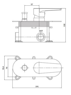 Змішувач для ванни прихованого монтажу Cersanit MODUO (S951-338)