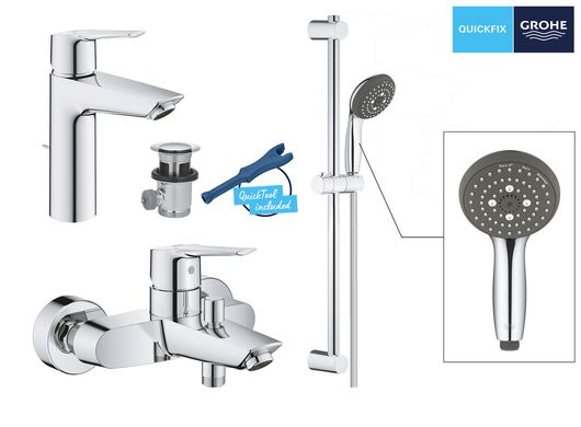 Комплект змішувачів для ванної кімнати Grohe QuickFix Start (UA202301MQ)