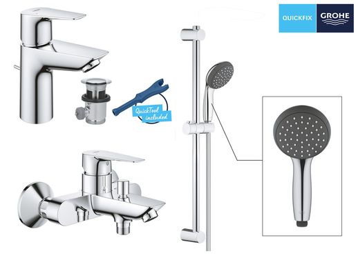 Комплект змішувачів для ванної кімнати Grohe QuickFix Start Edge (UA202501SQ)