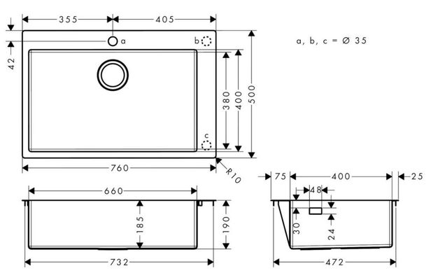 Кухонная мойка из нержавеющей стали Hansgrohe S711-F660 (43302800)