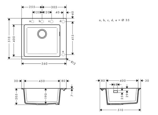 Кухонна мийка Hansgrohe S510-F450 SG сіра (43312290)