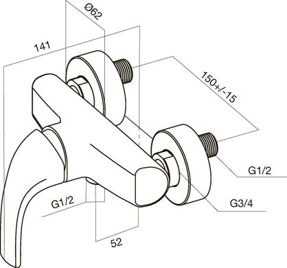 Змішувач для душу AM.PM Sense (F7520000)